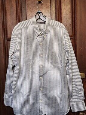 Vince Blue & White Striped Men's Shirt 100% Cotton-XXL/2X-Original Price $348.00